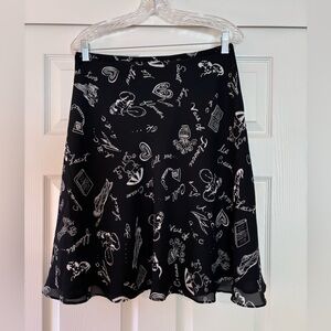 YL by Yair 90’s/Y2K Black & White Patterned Midi Skirt